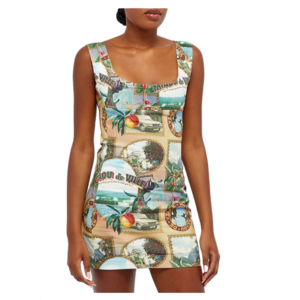 Miaou printed vivi dress in postcard